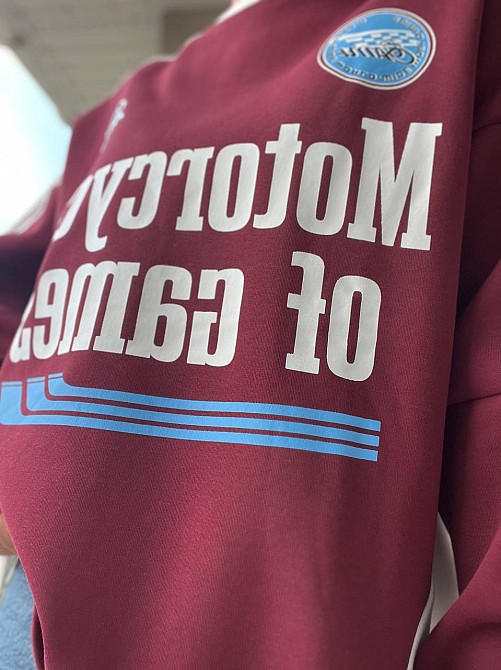 Свитшот женский W 9271 оверсайз широкий покрой надпись лампа утепленная на меху, бордовый, one size Киев - изображение 17