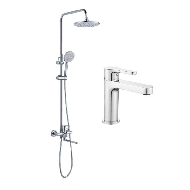 Акційний набір Lidz:Astra 001F Змішувач для раковини LDAST001FCRM48085+Astra 1030 Душова система універсальна на три Київ - фото 1