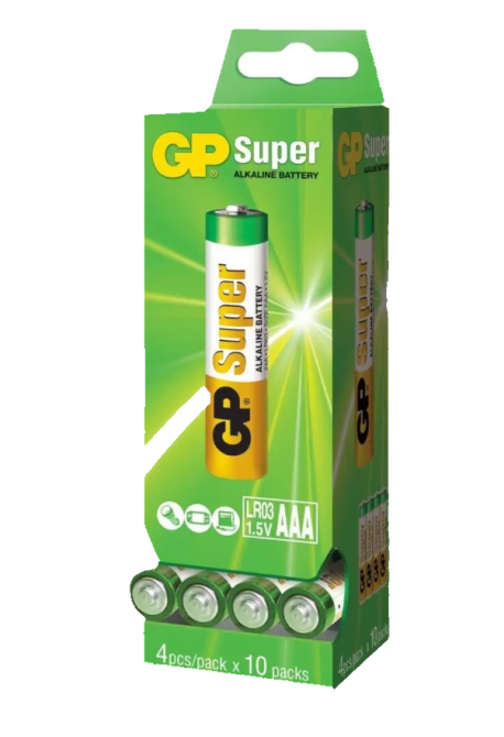 Батарейка мініпальчик AAA GP Super Alkaline LR03 24A 1.5 V 10 пч. по 4 шт (шоубокс 40 шт) Рівне - фото 1