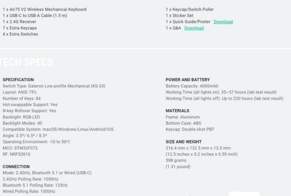 Беспроводная механическая клавиатура NuPhy Air75 V2 / Gateron Low-profile. Киев - изображение 2