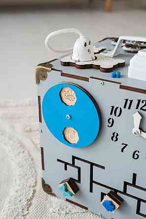 Маленький Бізікуб 23*23*23 Сірий дитячий куб Бізікуб для хлопчика Бізіборд Київ