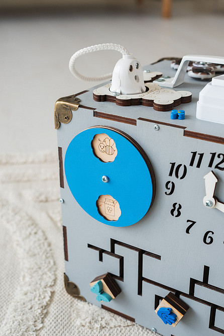 Маленький Бізікуб 23*23*23 Сірий дитячий куб Бізікуб для хлопчика Бізіборд Тернопіль - фото 3