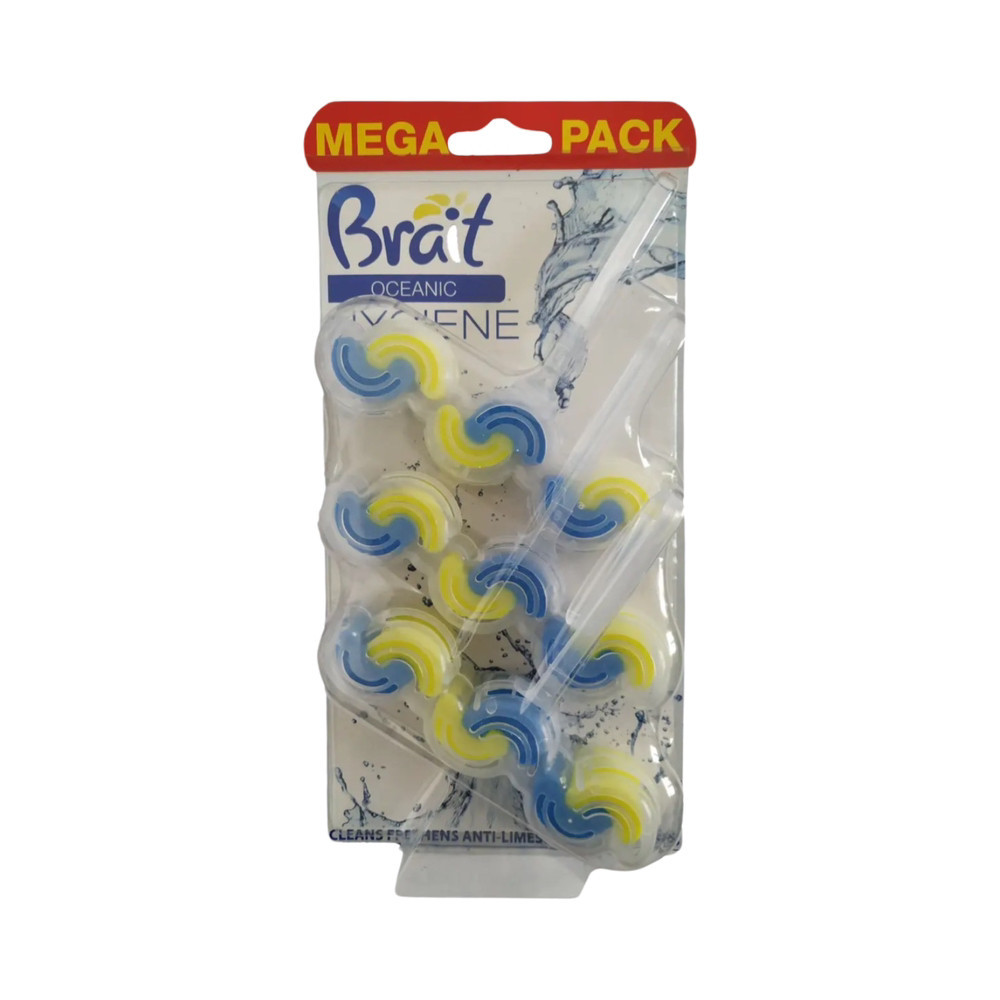 Підвісний туалетний блок для унітаза з морським ароматом Brait Oceanic Megapack 3 шт. x 45 г Виноградів - фото 1