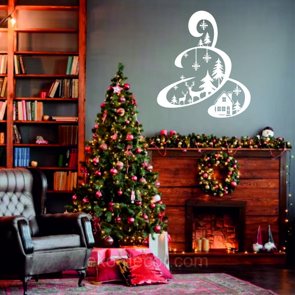 Декоративное настенное Панно «Новый год», Декор на стену 70*61 см, Белый Киев - изображение 2