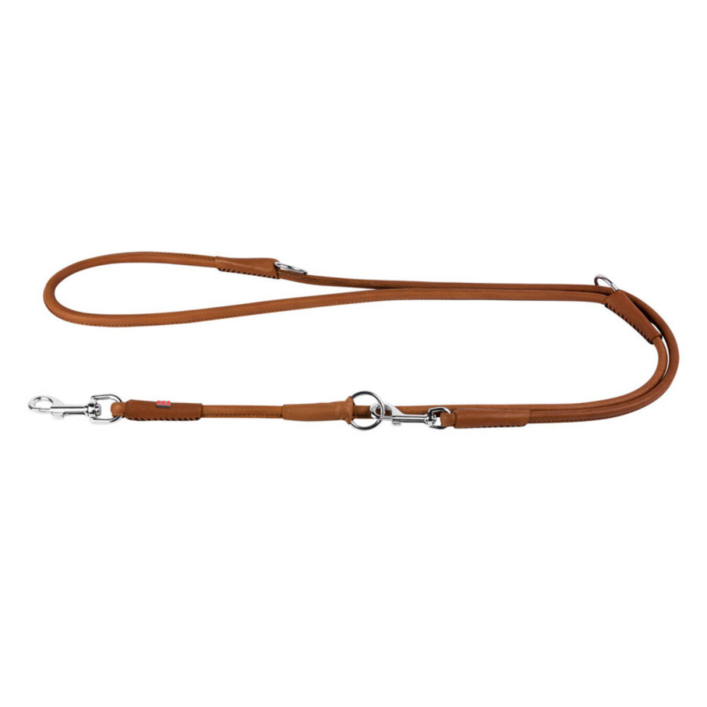 Повідець-перестіжка для собак шкіряний WAUDOG Soft, круглий, Д 10 мм, Дов 183см коричневий Київ - фото 2