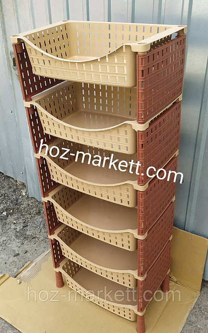 Полка - этажерка беж с коричневым на шесть ярусов Турция Харьков - изображение 2