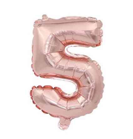 Кулька цифра 5 фольгована 32 дюйма рожеве золото Київ