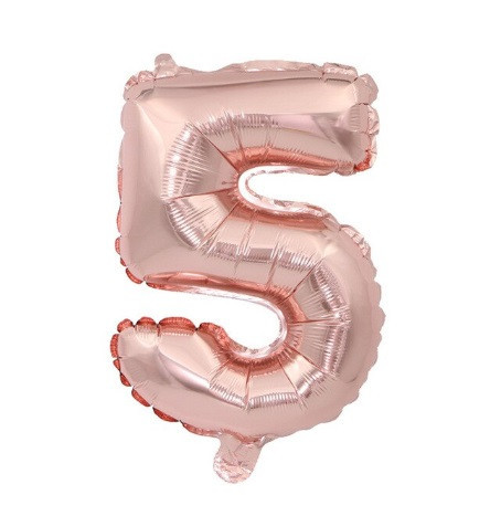 Кулька цифра 5 фольгована 32 дюйма рожеве золото Київ - фото 1