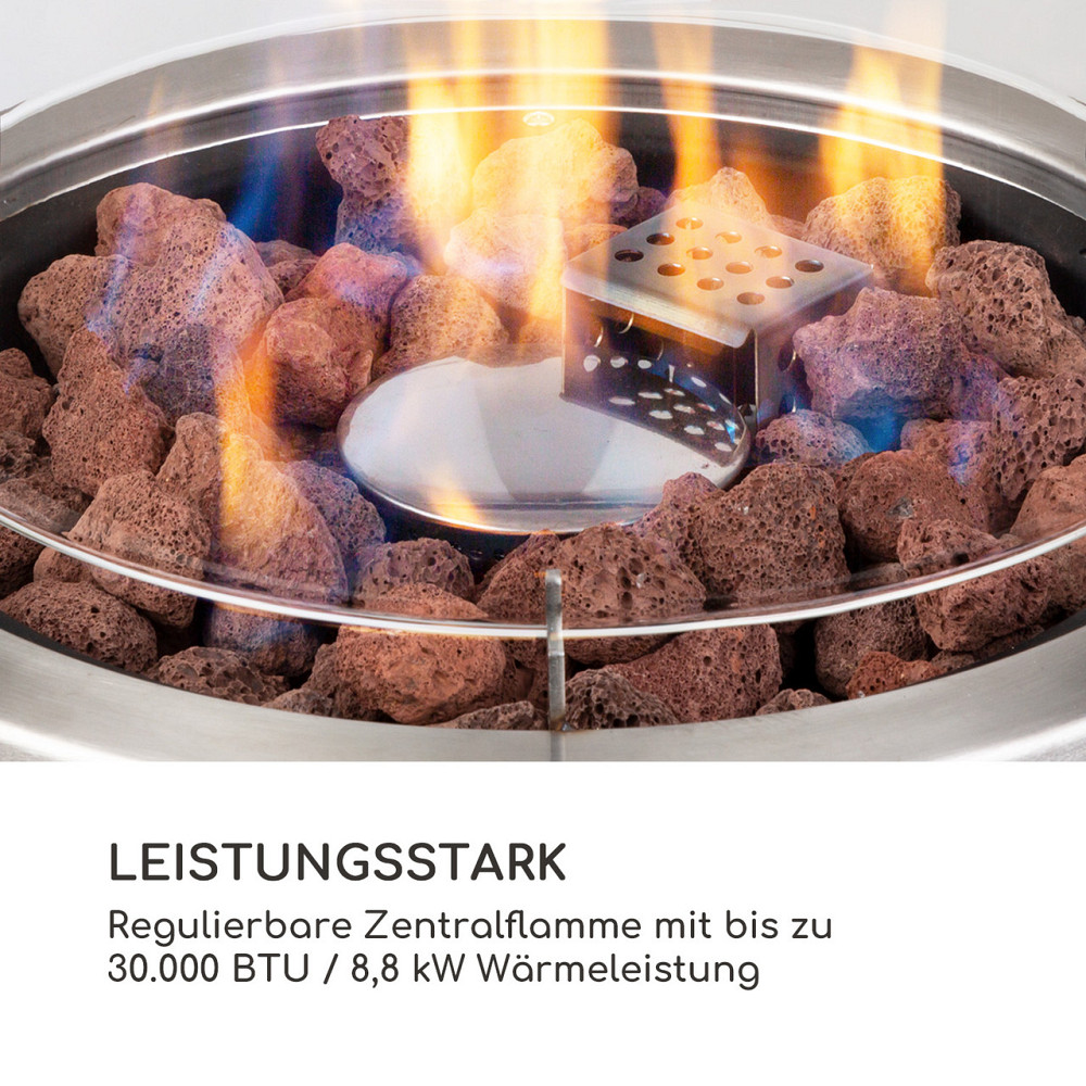 Нагрівач для патіо Lavastone 30 000 БТЕ / 8,8 кВт загартоване скло сталь сріблястий (Німеччина, читати Рівне - фото 3