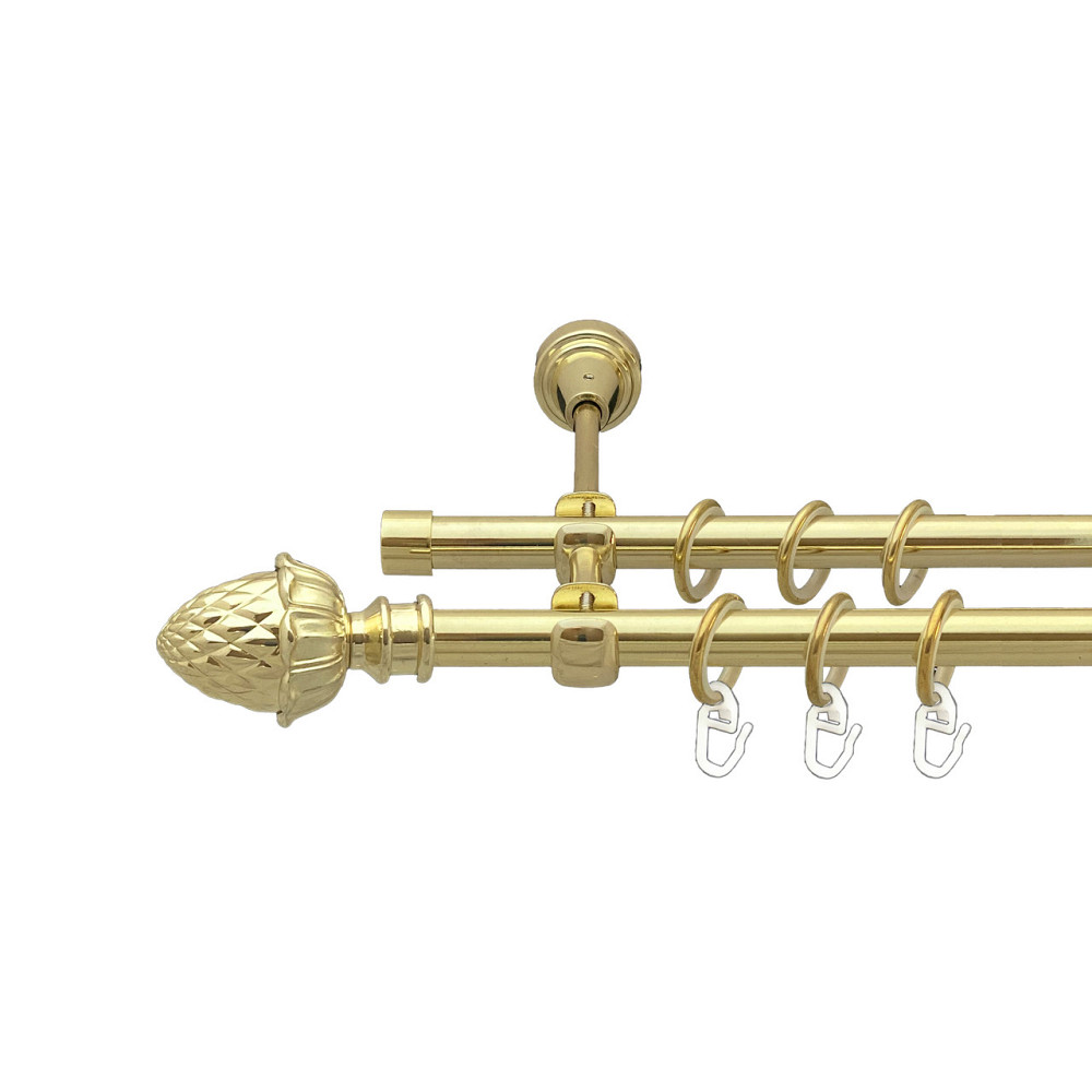 Карниз Orvit Цинара металевий дворядний відкритий Золото 16\16 мм 300 см (00-00014314) Львов - изображение 1