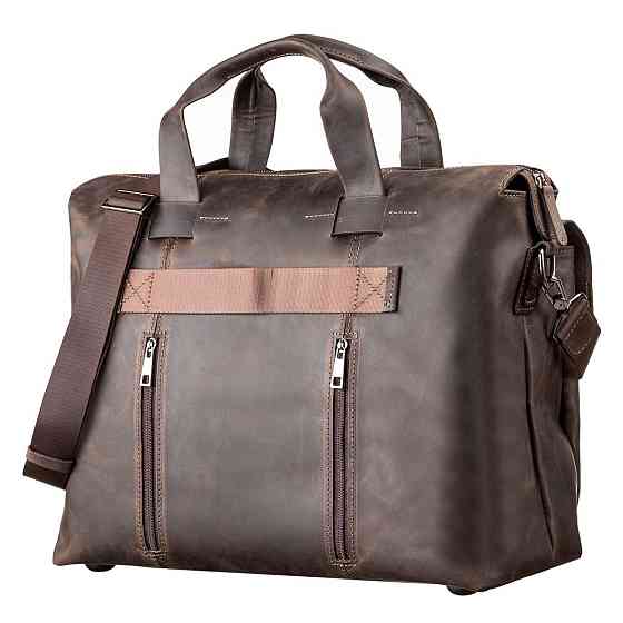 Большая мужская сумка кожаная Коричневая (SHVIGEL) Киев