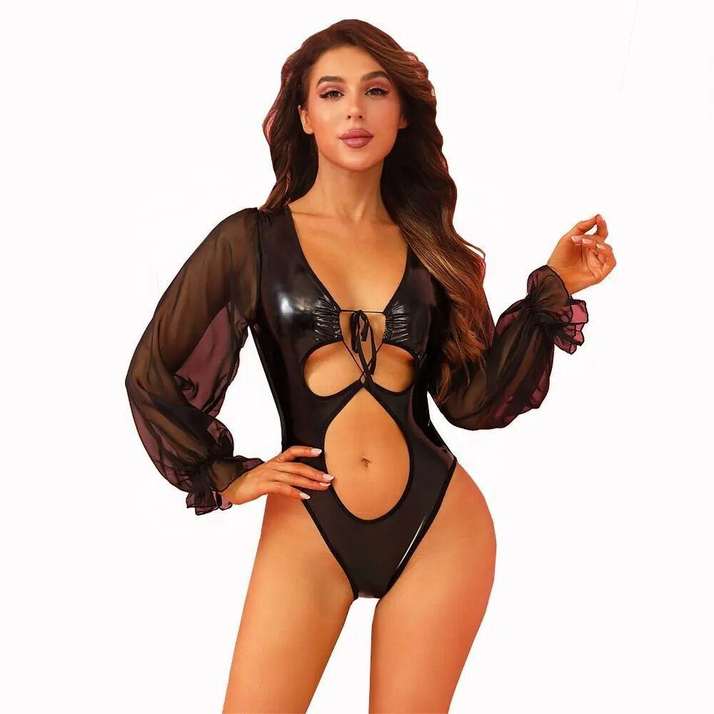 Боді JSY «Інтригувальна Жюстін» з мокрим ефектом One Size Sex Aura Київ - фото 1