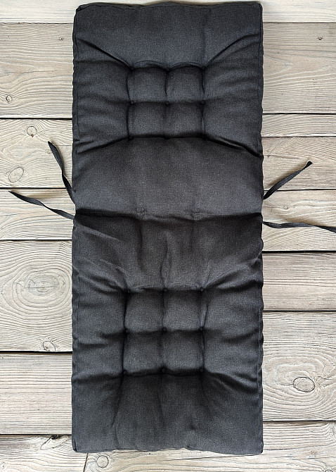 Подушка для стільців (50x120х8 см) подвійна Decorator Sawana колір темно-сірий 84-166 Київ - фото 4