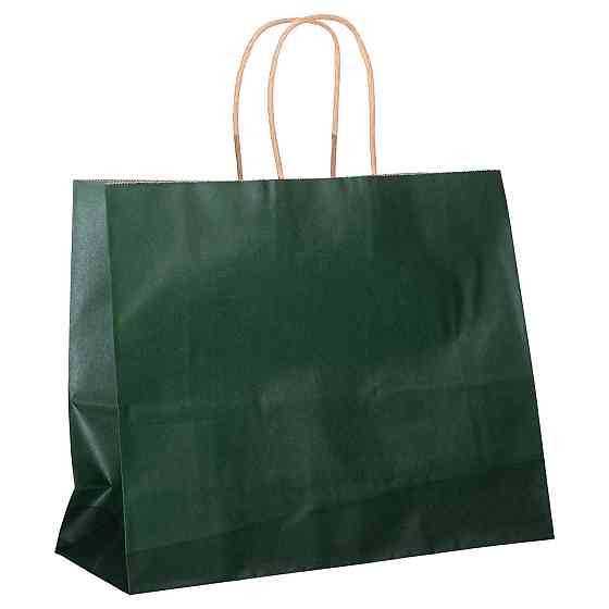 Крафтові подарункові пакети 12 шт, зелений 31×12×25 см Київ