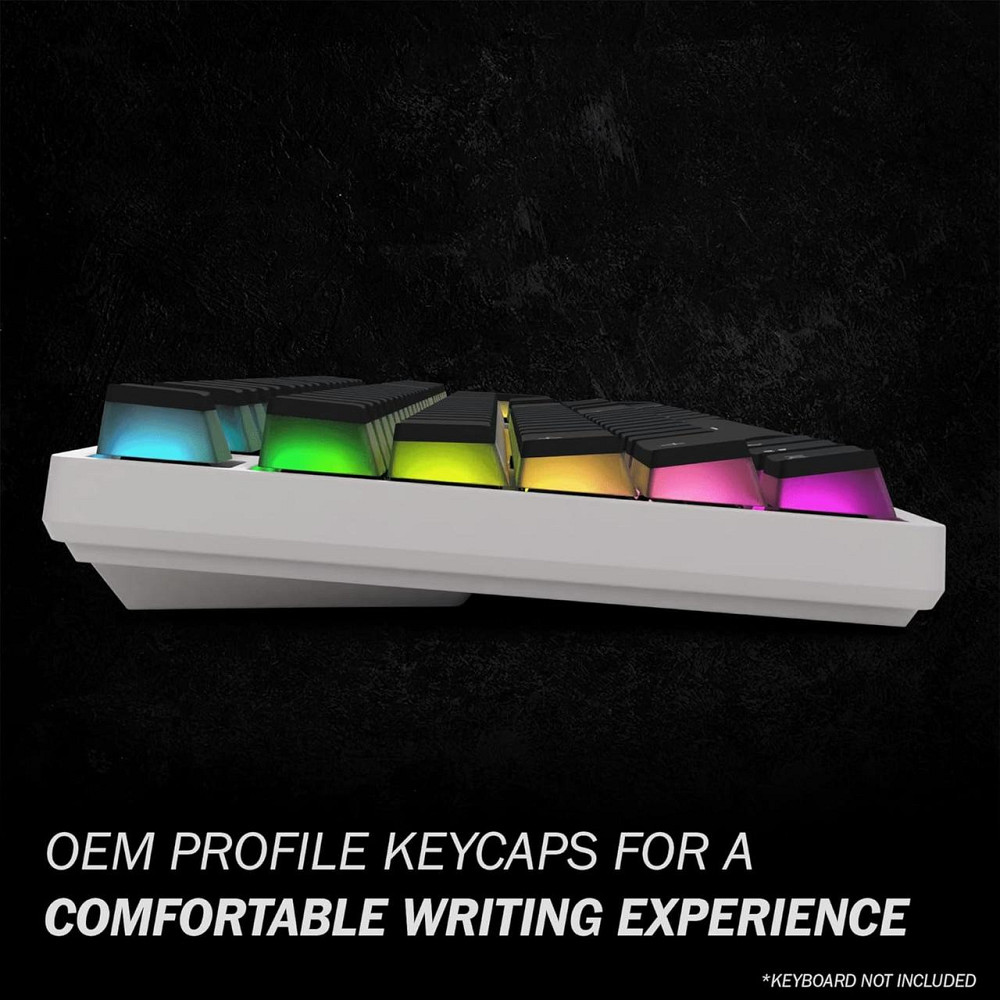 Набор колпачков Pudding Doubleshot PBT 108 клавиш OEM профиль ANSI US для механической клавиатуры черный Киев - изображение 7