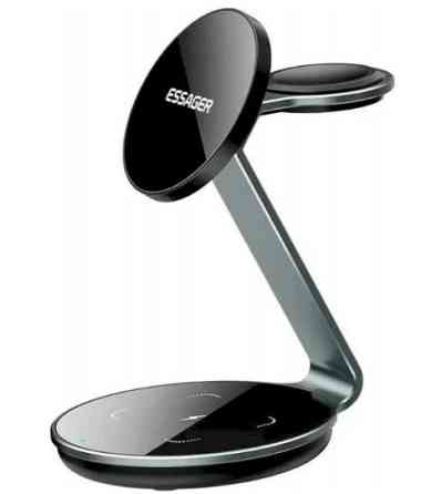 Бездротовий мультизарядний пристрій ESSAGER Hongyan 15W 3 IN 1 black Київ