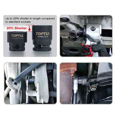 Набір головок Toptul ударних низькопрофільних з 6-гр. хвостовиком (GDBU1402) Вінниця