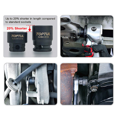 Набір головок Toptul ударних низькопрофільних з 6-гр. хвостовиком (GDBU1402) Вінниця - фото 3