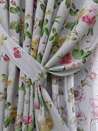 Комплект штор VR-Textil Льон Прованс 100х270 2шт і Тюль 300х270 2083ш-1867т Різнобарвний 71-204/1 Київ