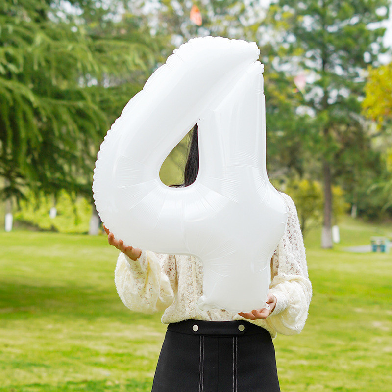 Шарик цифра 4 праздничная 32 дюйма белый Киев - изображение 3