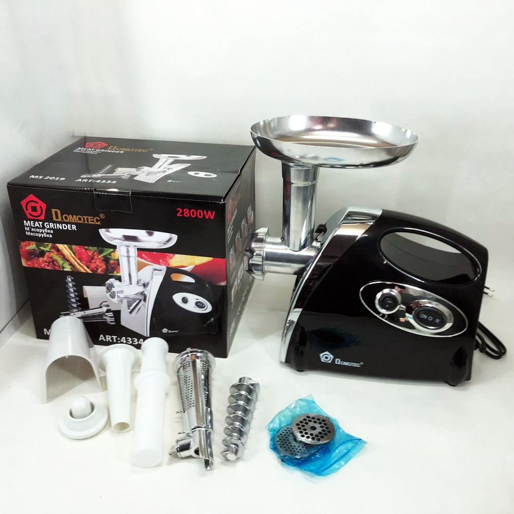 Електрична м'ясорубка з ковбасною насадкою Domotec, Кухонна м'ясорубка з реверсом VW-86 Львів - фото 14