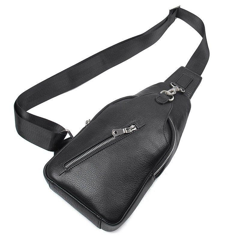 Шкіряна чоловіча сумка через плече для документів та міста Vintage 14973 Чорна Київ - фото 15