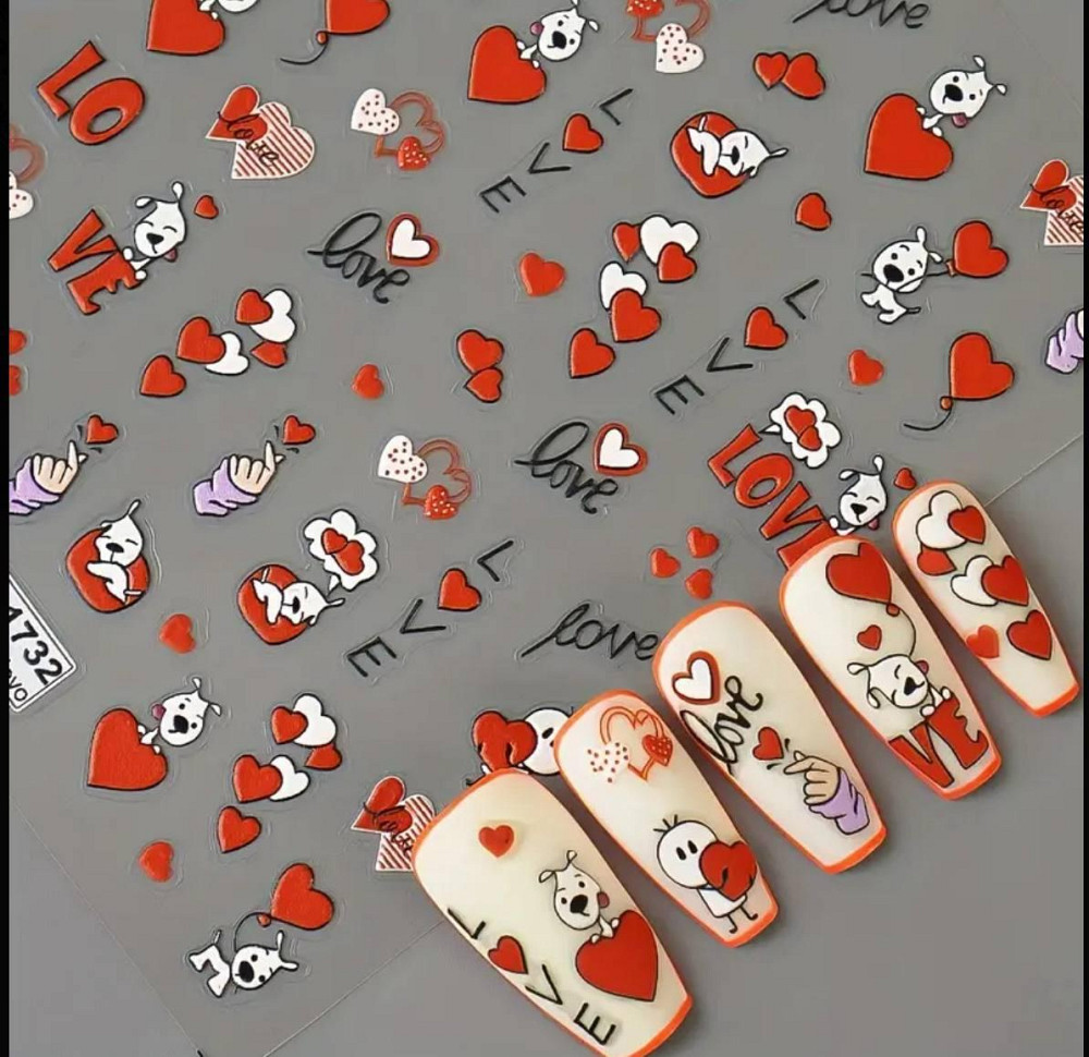 Наклейки для ногтей Love – 5D набор Киев - изображение 1