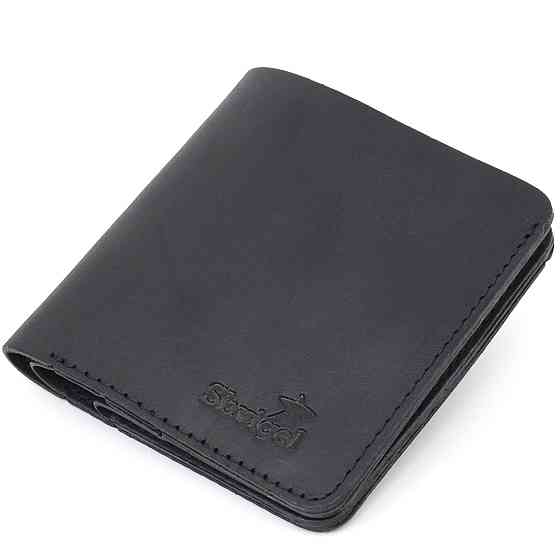 Матовое мужское портмоне из натуральной кожи Shvigel 16600 Черный Киев