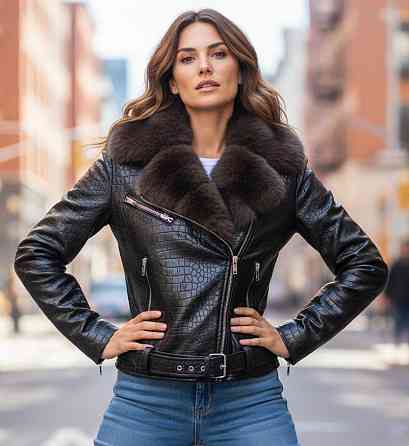 Женская косуха с натуральным мехом песца 44 Харьков