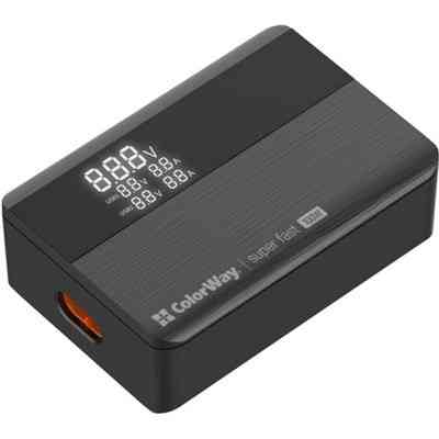 Зарядное устройство ColorWay Power Delivery GaN (2USB-A + 2USB TYPE-C) (100W) black (CW-CHS041PD-BK) Винница