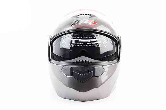 Шолом модуляр, закритий з відкидним підборіддям+відкидні окуляри BLD-159 S (55-56см), СІРИЙ глянець Киев