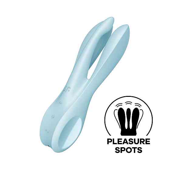 Клиторальный вибратор Satisfyer Threesome 1 Light Blue с тремя гибкими пальчиками Sex Aura Киев