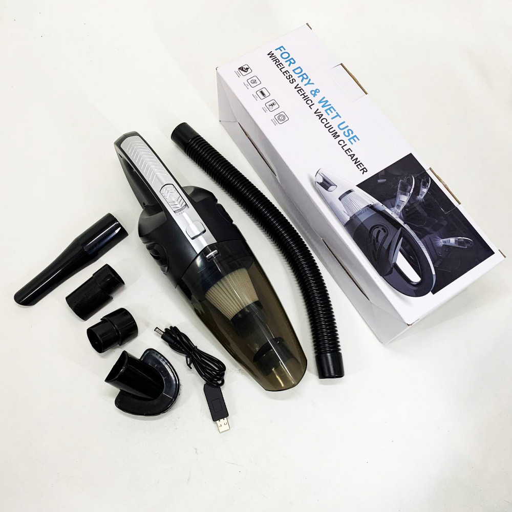 Мощный беспроводной пылесос автомобильный для сухой и влажной уборки в машине и дома +5 насадок JN-50 Львов - изображение 2