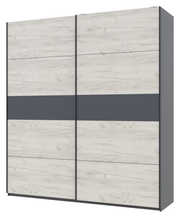 Шафа-купе двохдверна Doros G-Caiser 220х60х240 см Графіт/Білий/Бетон (DRS-011002) Дніпро