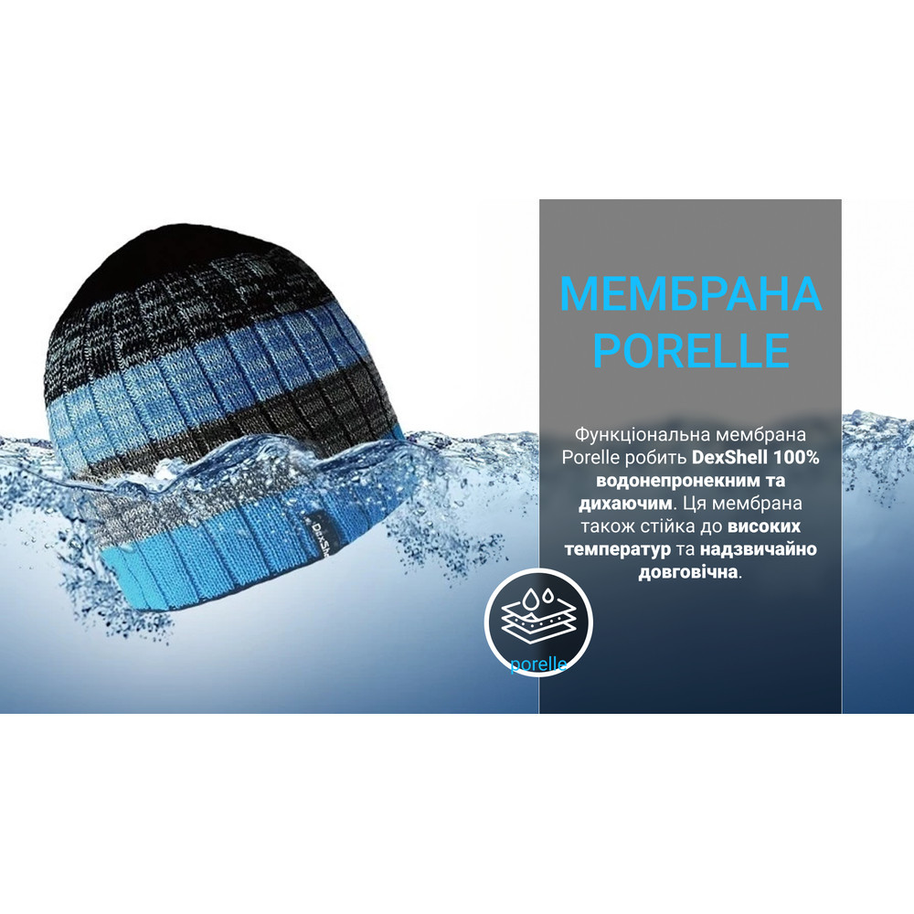 Шапка водонепроницаемая Dexshell Beanie Gradient (56-58cm) голубой Киев - изображение 9