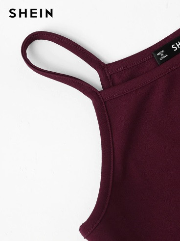 Жіноча коротка майка Shein XS бордовий Київ - фото 4