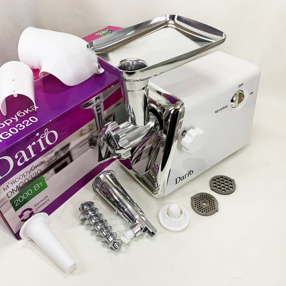 Мясорубка система реверса Dario DMG0320 2000 Вт, Электрическая универсальная мясорубка RE-84 Львов - изображение 7