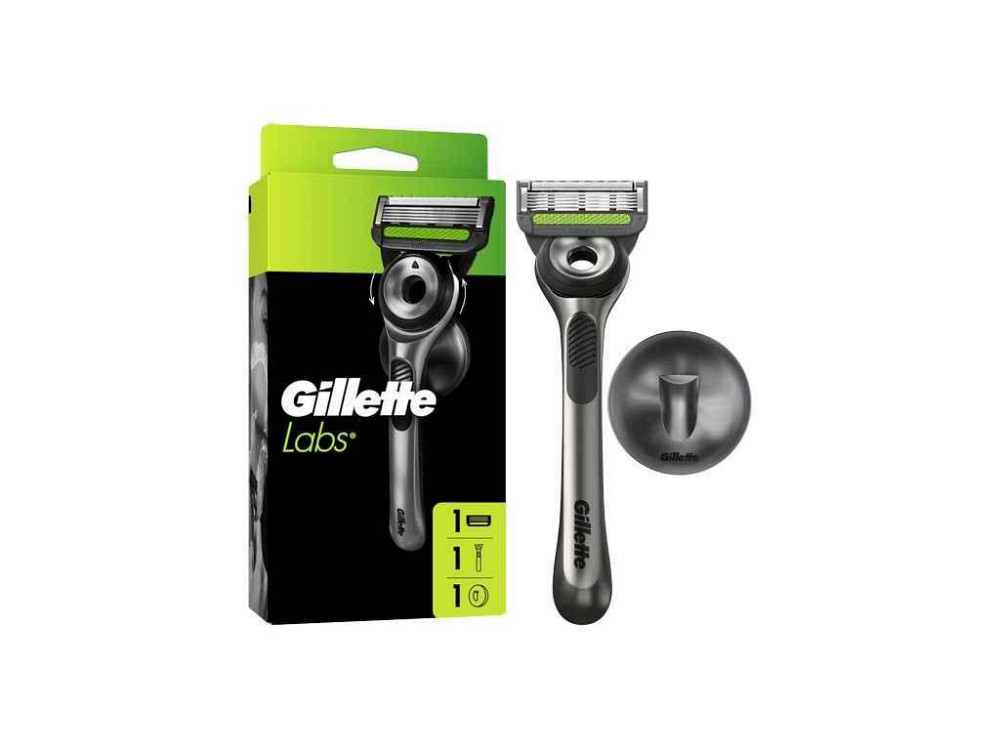 Станок для гоління 1шт з 1 змінною касетою Labs 1тримач для душу ТМ GILLETTE Київ - фото 1