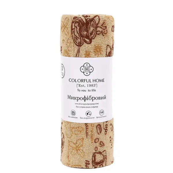 Colorful Home Відривні кухонні серветки з мікрофібри в рулоні 25х25 см (20 шт) Coffee Коричневи Коломыя - изображение 1