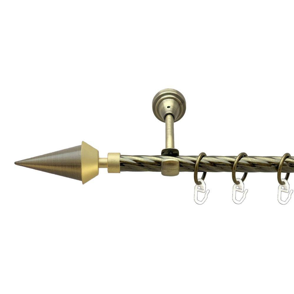 Карниз Orvit Спис металевий однорядний відкритий скручена труба кільце металеве Антик 16 мм 160 см (00-00022389) Львів - фото 1