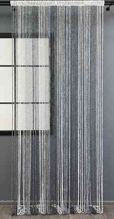 Штори-нитки спіраль з люрексом Графітовий з біло-сірим 300х300см 1 шт (61-055) Київ