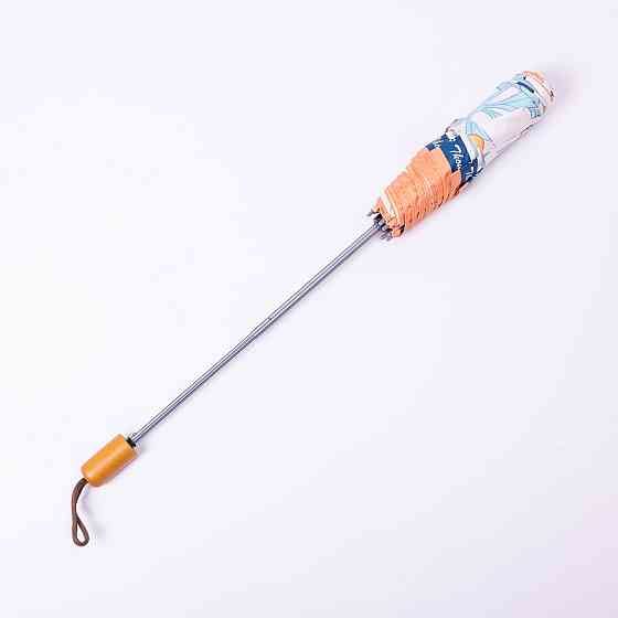 Парасолька механічна елегантна з принтом міцна надійна з поліестеру діаметр 99 см Помаранчевий HP-23-15O Коломия