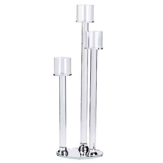 Підсвічник на 3 свічки скляний 36.5/47.0/56.5 см HP36564 Київ