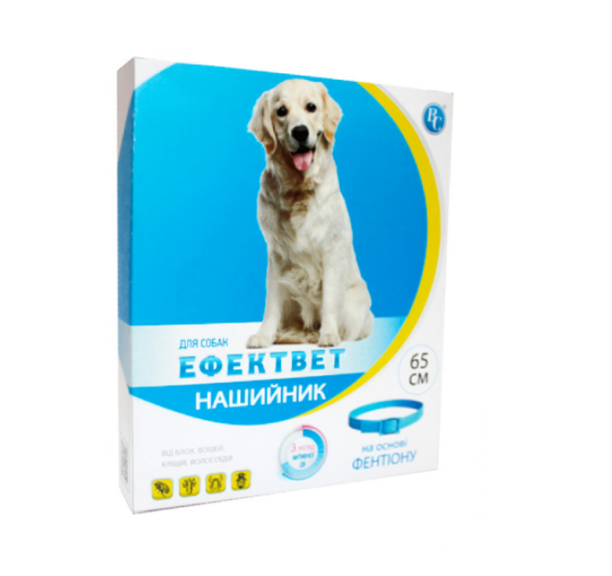 Нашийник Ефектвет COLOR протипаразитний для домашніх тварин (для собак 65 см), Ветсинтез Київ