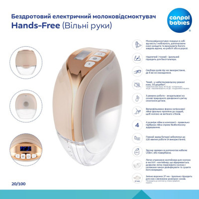 Молокоотсос Canpol babies Беспроводной электрический Hands-Free (Свободные руки) (20/100) Винница - изображение 2