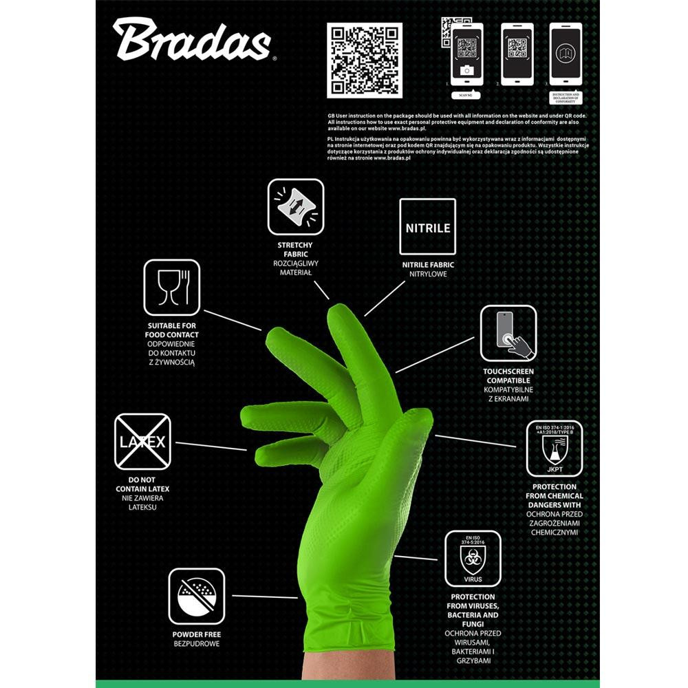 Захисні рукавички DIAMOND, нітрилові, M розмір 7-8, зелені, RWJNDGR8 Київ - фото 6