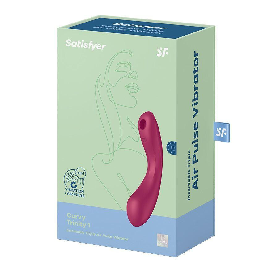 Вакуумний стимулятор з вібрацією Satisfyer Curvy Trinity 1 Red, іграшка 3в1 Sex Aura Київ - фото 5