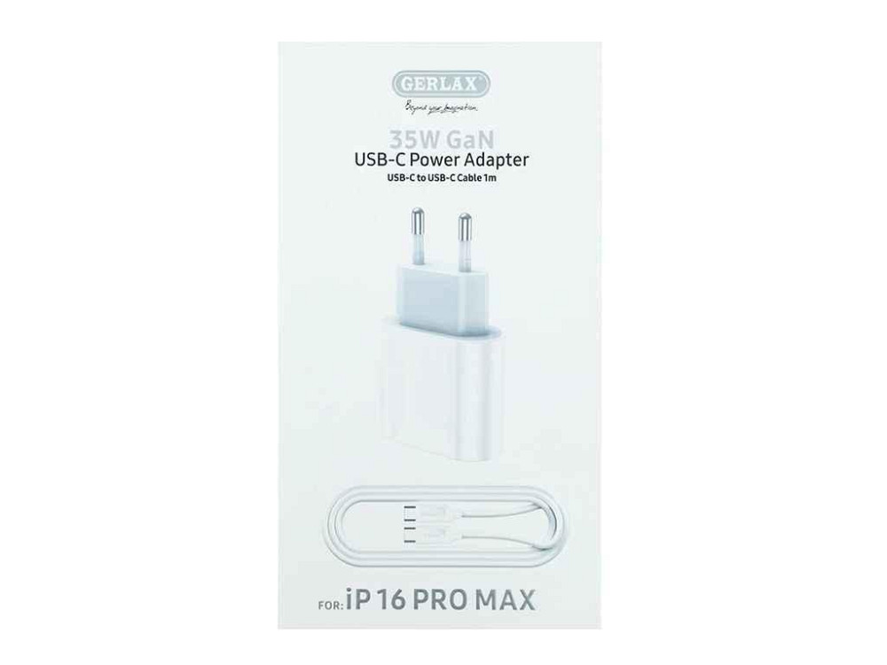 Мережевий зарядний пристрій Type-C A23T 6A/PD35W/QC3.0/GAN білий ТМ GERLAX Київ - фото 1