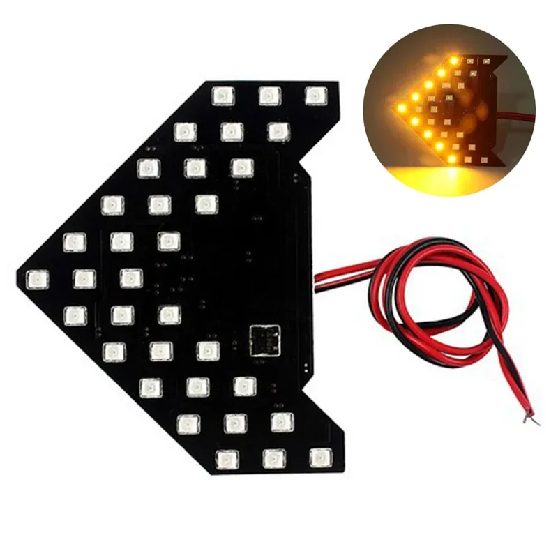 Указатели поворота LED для авто на боковое зеркало с динамическим эффектом стрелки, пара желтые Киев - изображение 4