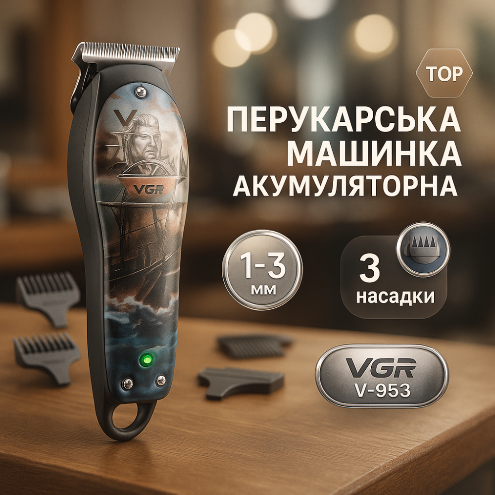 Машинка для стрижки волосся з мотором VGR V-953, Тример для скронь Класна машинка стрижки волосся RM-39 Львів - фото 18